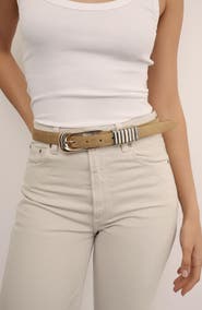 Ettika Two-Tone Keeper Leather Belt
