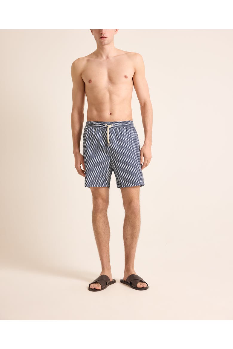 Mastiff Relaxed Fit Drawcord Swim Shorts in Navy, Main, color, NIGHT IRIS