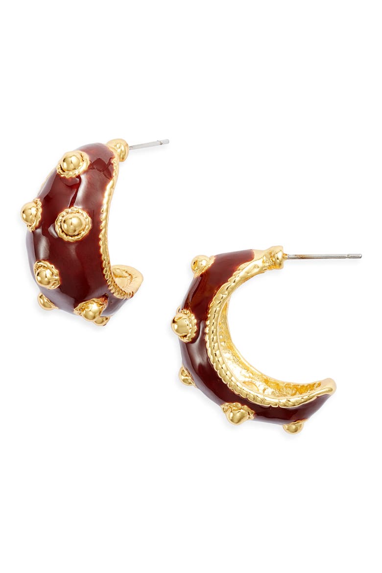 Espresso Hoop Earrings, Main, color, GOLD