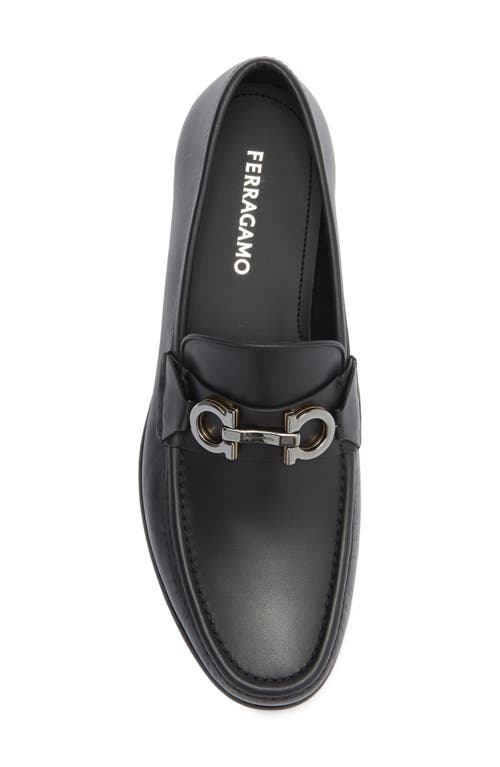 Ferragamo Avril Double Gancio Bit Loafer In Black
