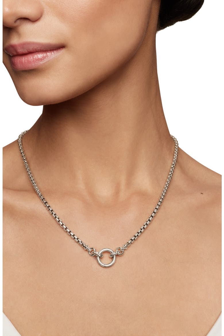 Smooth Amulet Vehicle Box Chain Necklace in Sterling Silver, 3.6mm, Alternate, color, SILVER