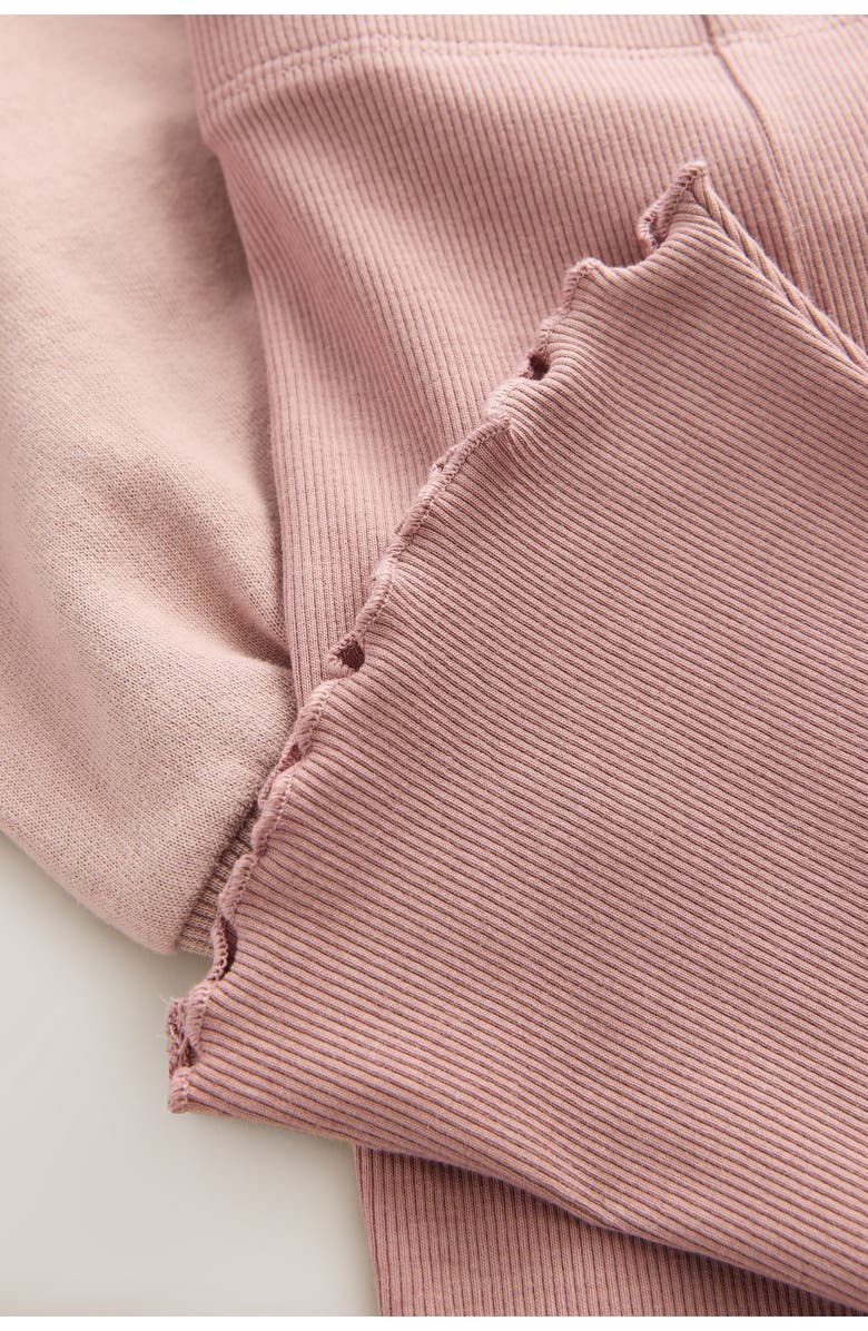 NEXT Kids' Tulle Collar Sweatshirt & Rib Pants Set, Alternate, color, Neutral