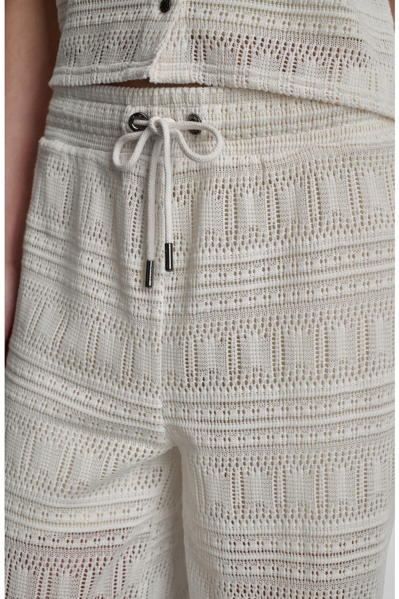 Open Stitch Drawstring Pants, Alternate, color, COCONUT