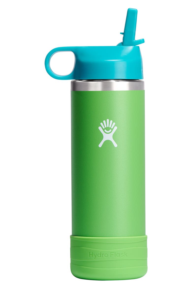 Kids' 18-Ounce Wide Mouth Straw Cap Water Bottle, Main, color, GRASS