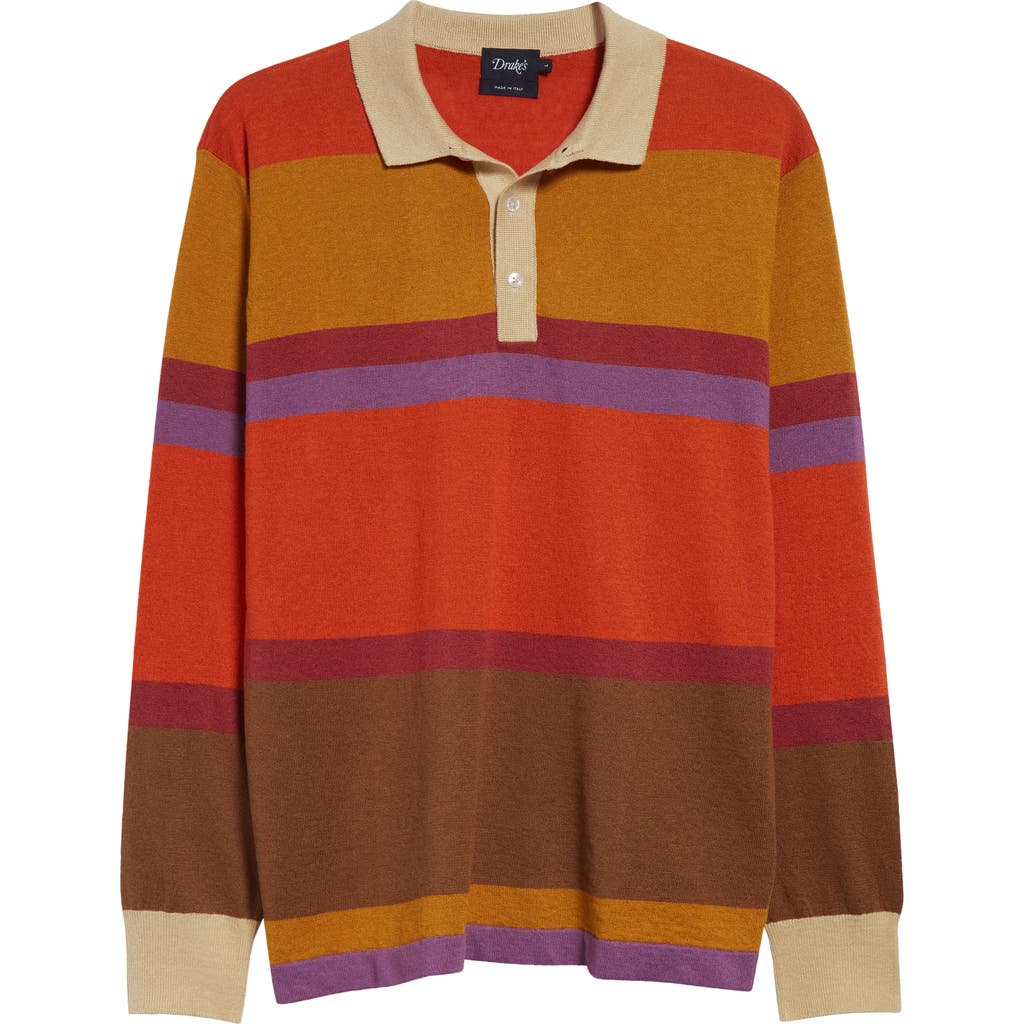 DRAKE'S DRAKE'S LINEN & COTTON RUGBY SHIRT