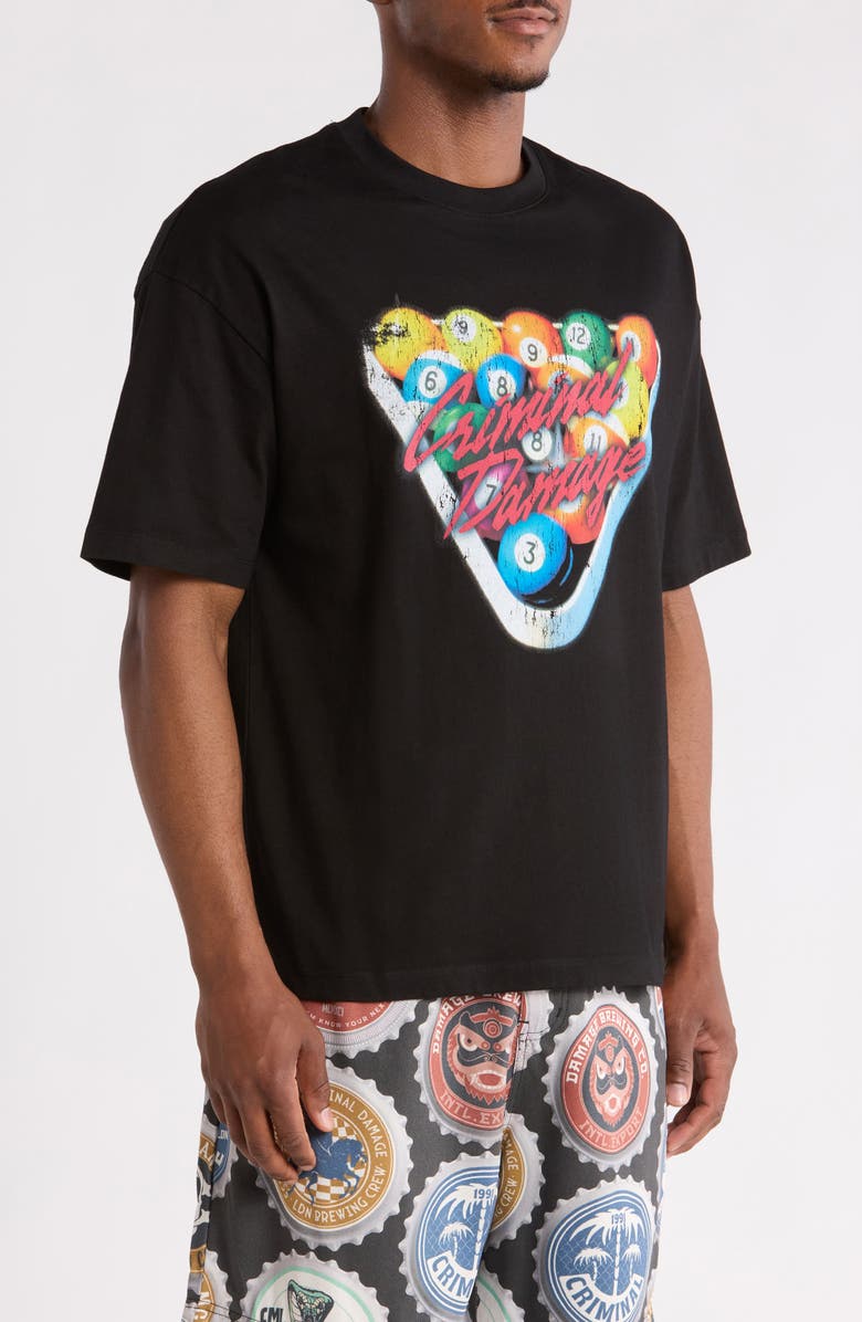 CRIMINAL DAMAGE Pool Club T-Shirt, Alternate, color, Washed Grey