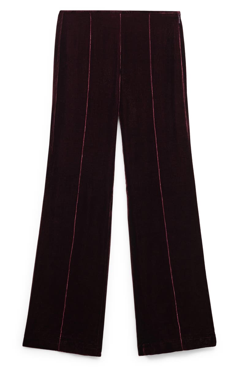 MANGO Seamed Flare Velvet Pants, Alternate, color, 