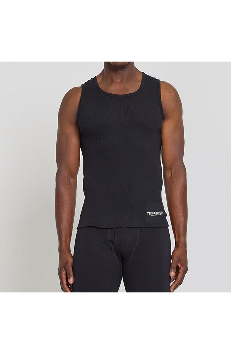 True Religion Ribbed Cotton Tank Top Pack of 5, Alternate, color, Black