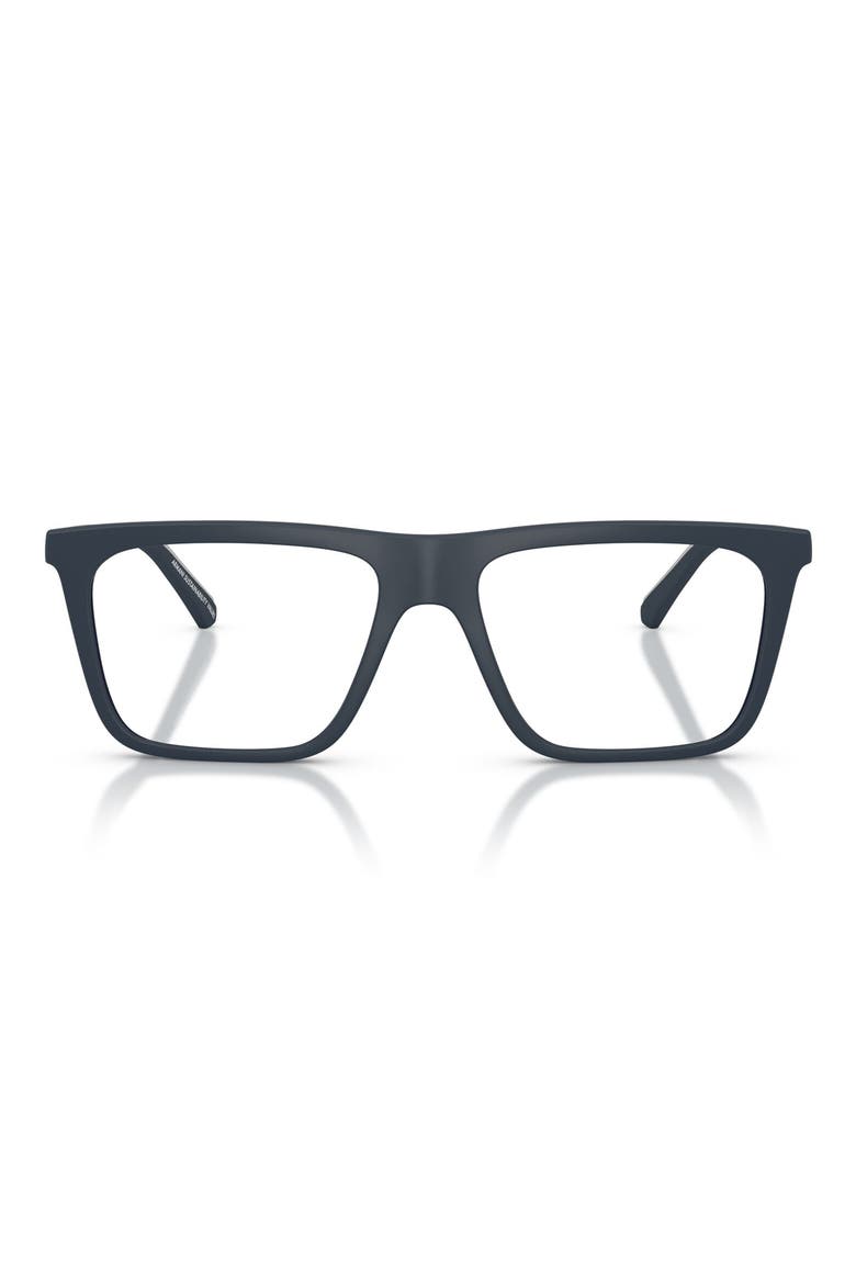 56mm Clip-On Style Square Sunglasses, Main, color, MATTE BLUE / CLEAR