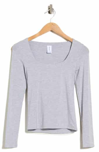 Square Neck Long Sleeve Top