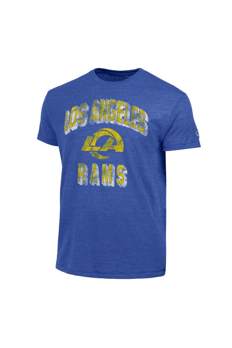 Men's Champion  Royal Los Angeles Rams Ultimate Tri-Blend T-Shirt, Alternate, color, Royal