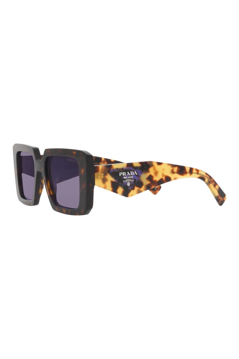 51mm Tortoise Square Sunglasses, Alternate, color, TORTOISE