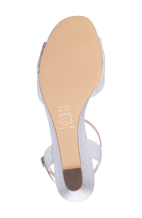 Nina Flora Ankle Strap Wedge Sandal In Silver
