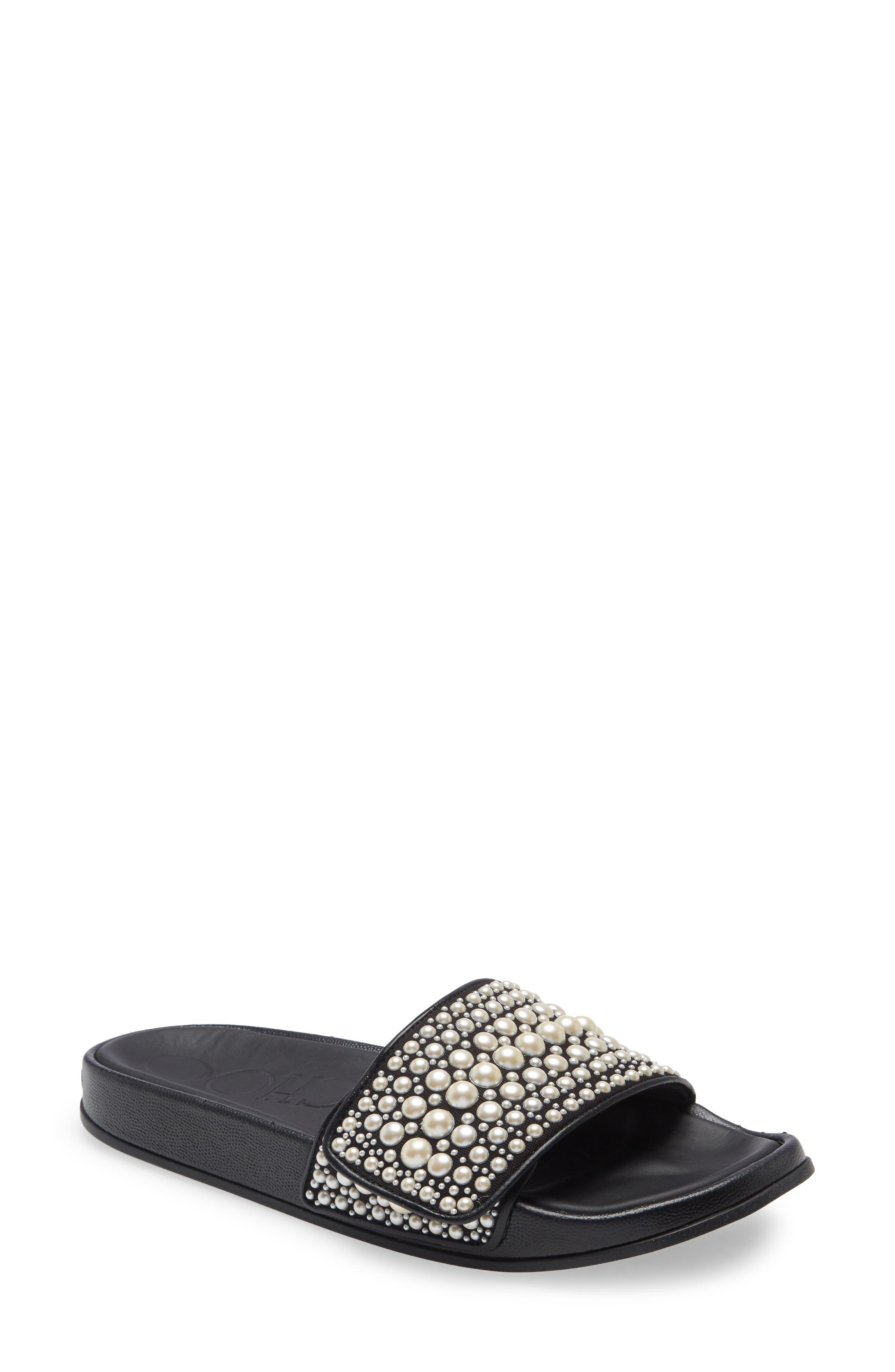 Jimmy Choo Fitz Embellished Pool Slide, Main, color, 