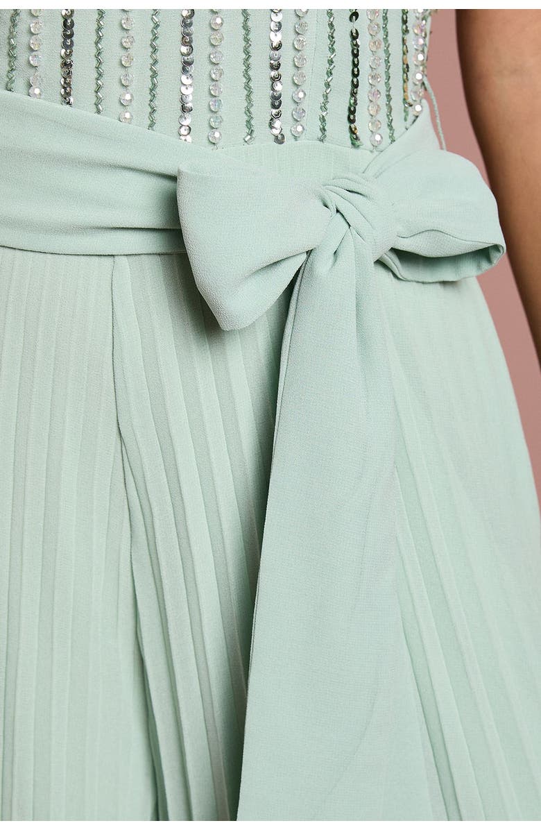 Coast Embellished Bow Shoulder Jumpsuit, Alternate, color, Sage