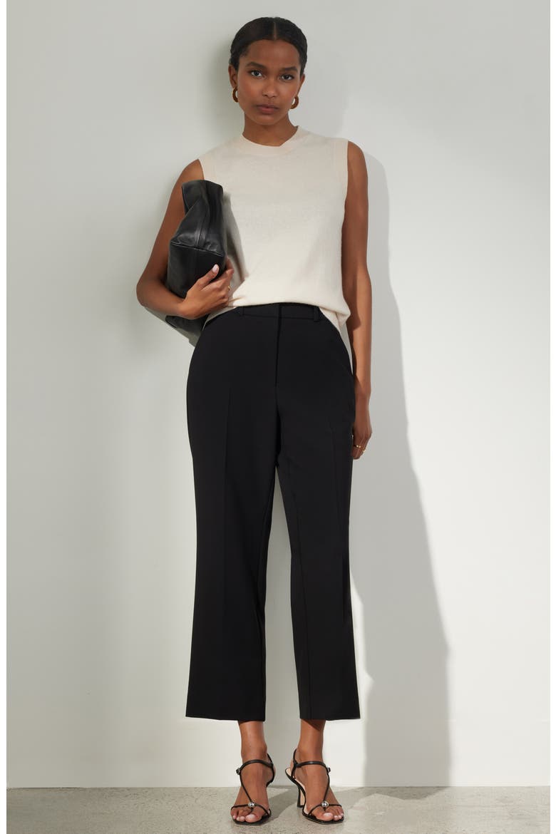 Ankle Straight Leg Pants, Alternate, color, BLACK