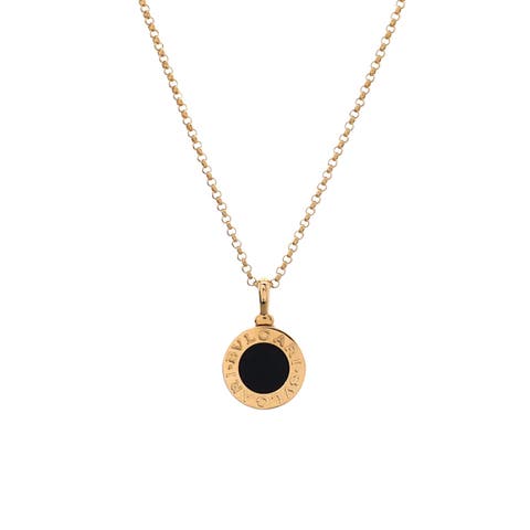 Bvlgari Bvlgari Pendant Necklace 18K Yellow Gold with Onyx
