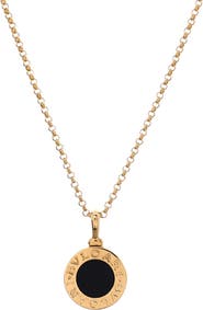 Pre-Owned Bvlgari Bvlgari Bvlgari Pendant Necklace 18K Yellow Gold with Onyx