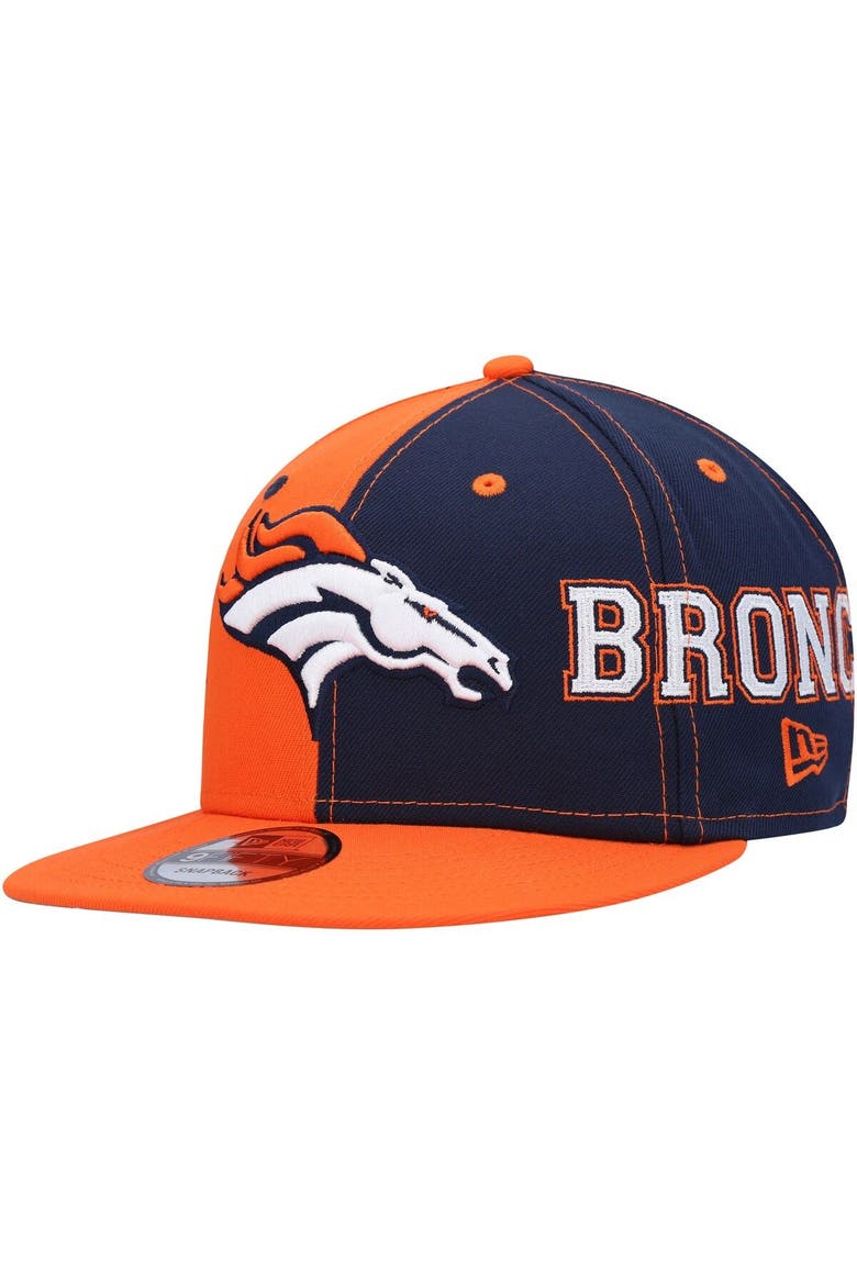 Men's New Era Orange/Navy Denver Broncos Team Split 9FIFTY Snapback Hat, Main, color, Orange