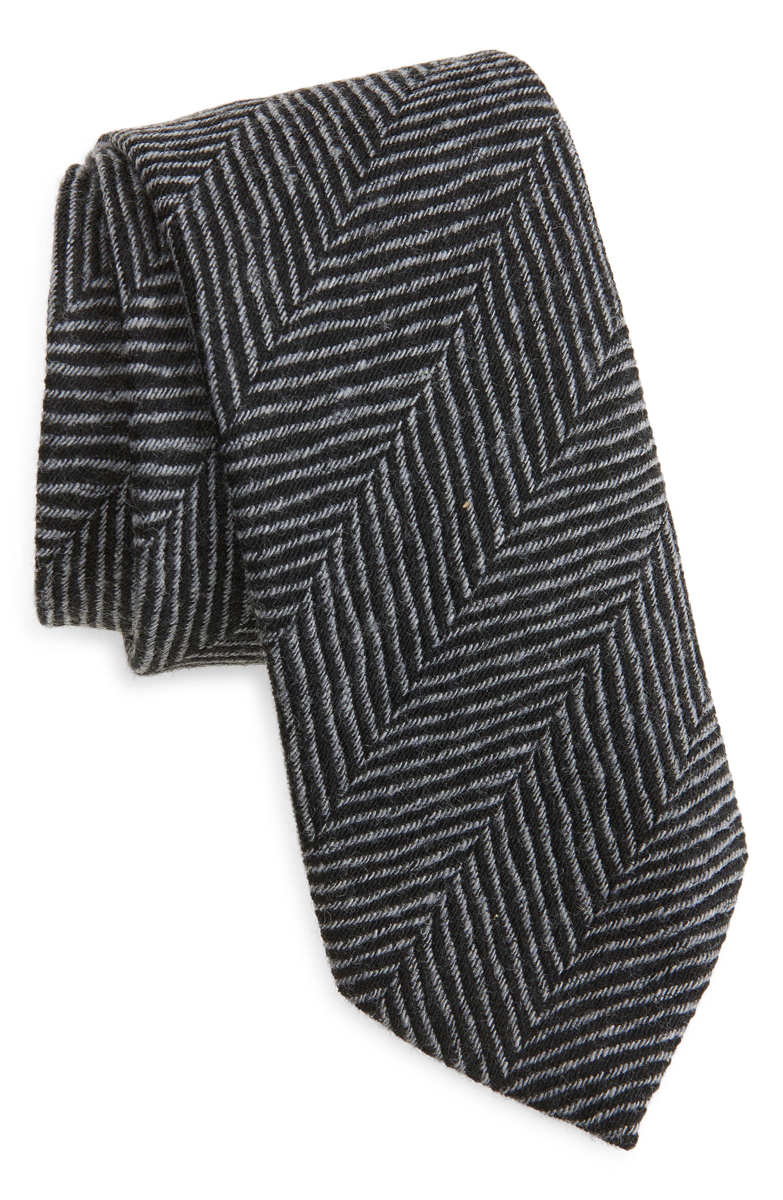 BOSS Herringbone Wool Tie
