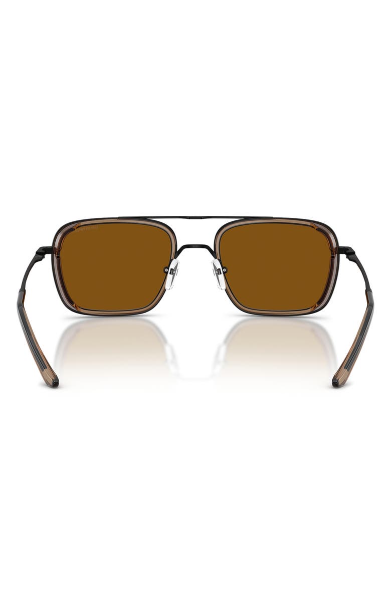 Emporio Armani 54mm Square Sunglasses, Alternate, color, Matte Black / Dark Bronze