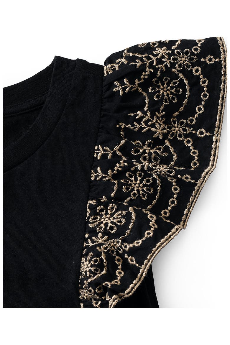 Embroidered Ruffle Tank Top, Alternate, color, Black