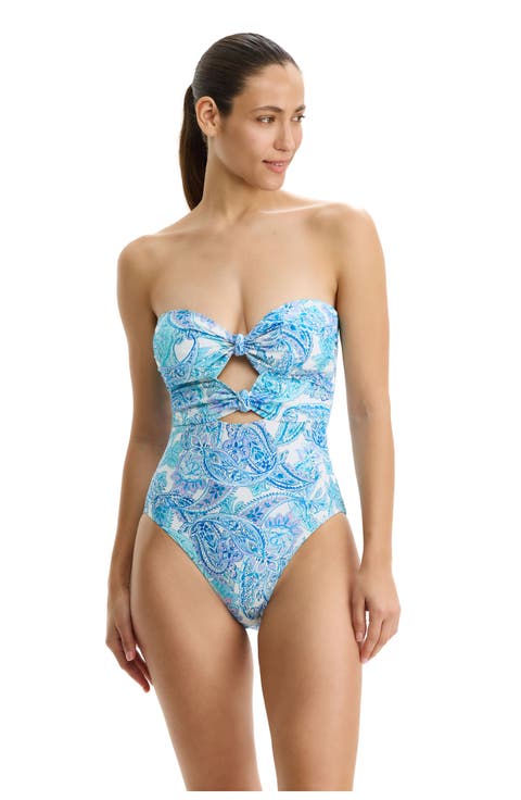 Boho Bloom Cut Out Bandeau One Piece
