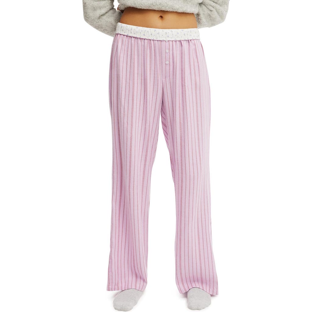 Cotton On Body Flannel Wide Leg Pant In Pink