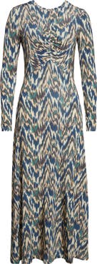 Ulla Johnson Naia Long Sleeve Ruched Maxi Dress
