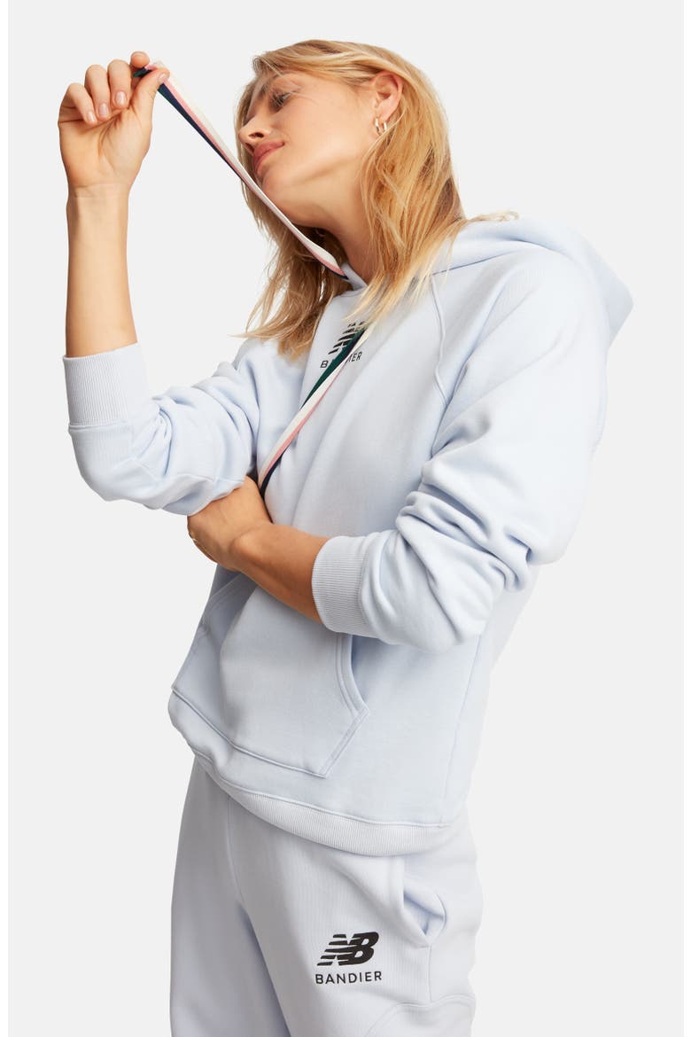 Bandier Fleece Graphic Hoodie, Alternate, color, BLUE