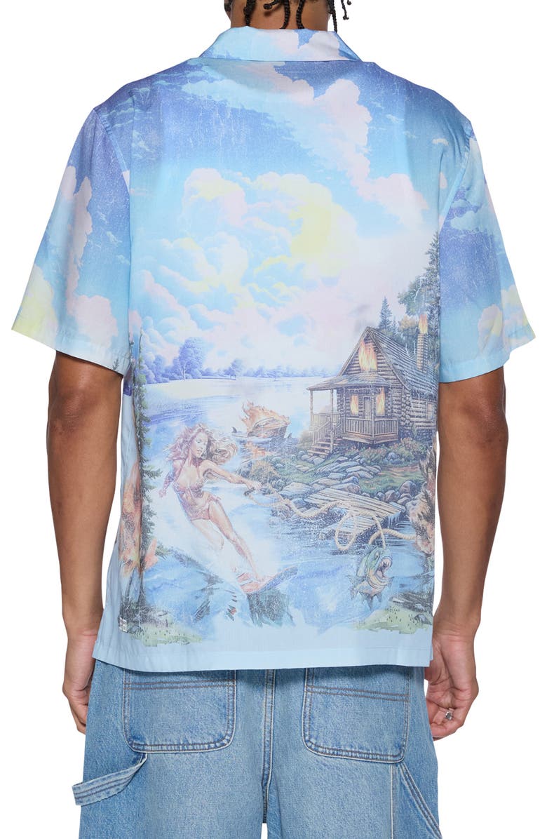 Ksubi Last Summer Print Camp Shirt, Alternate, color, Grey Multi