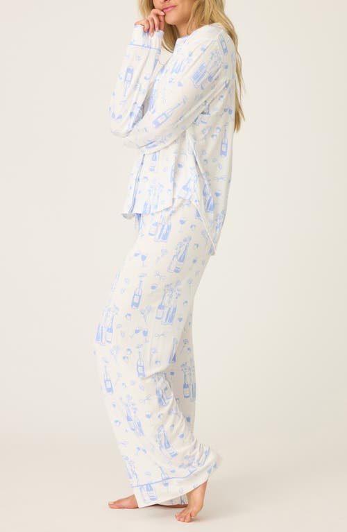 Pj Salvage Parisian Dreams Jersey Pajamas In White