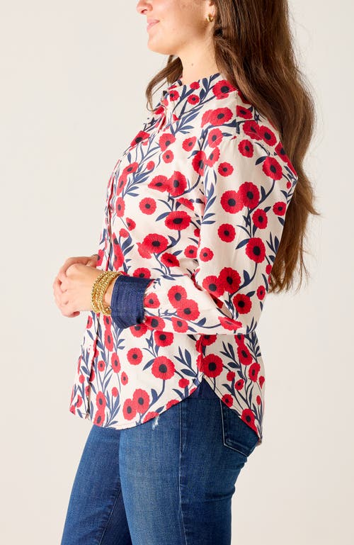 Voyageur By Mersea Margot Button Up Shirt In Red