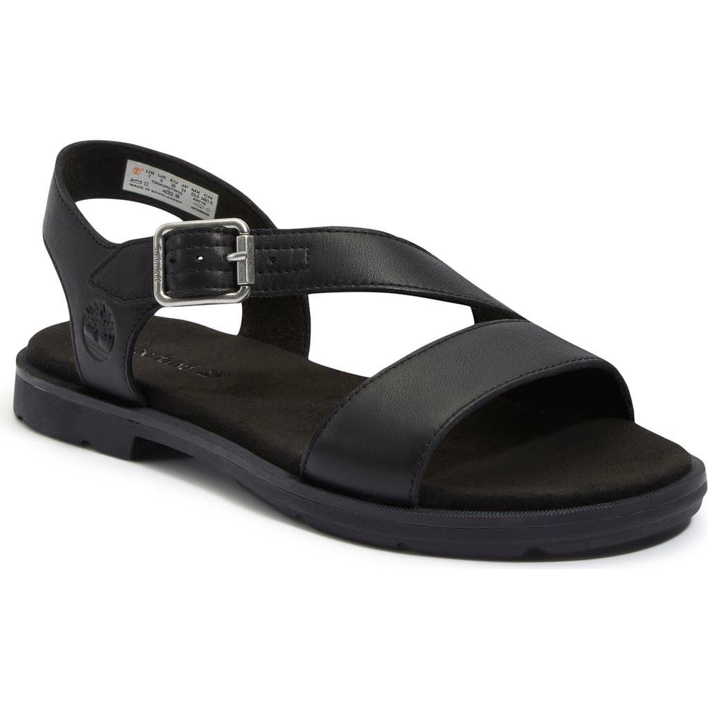 Timberland Flat Sandals Woman Color Black In Black Full Grain