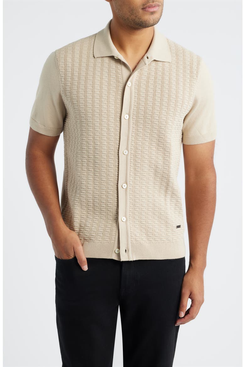 Short Sleeve Cardigan, Main, color, SAND