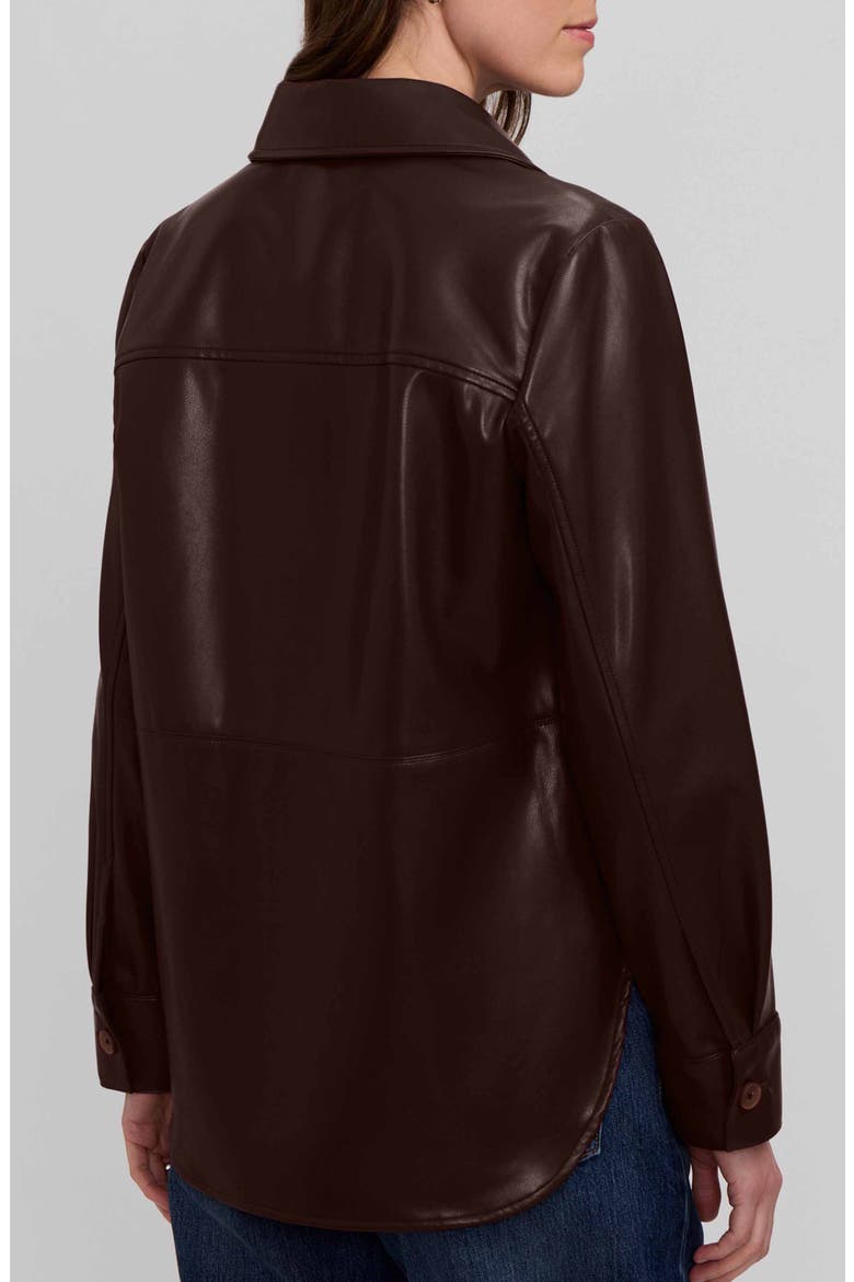 Ronnie Faux Leather Shirt Jacket, Alternate, color, CHICORY COFFEE BROWN