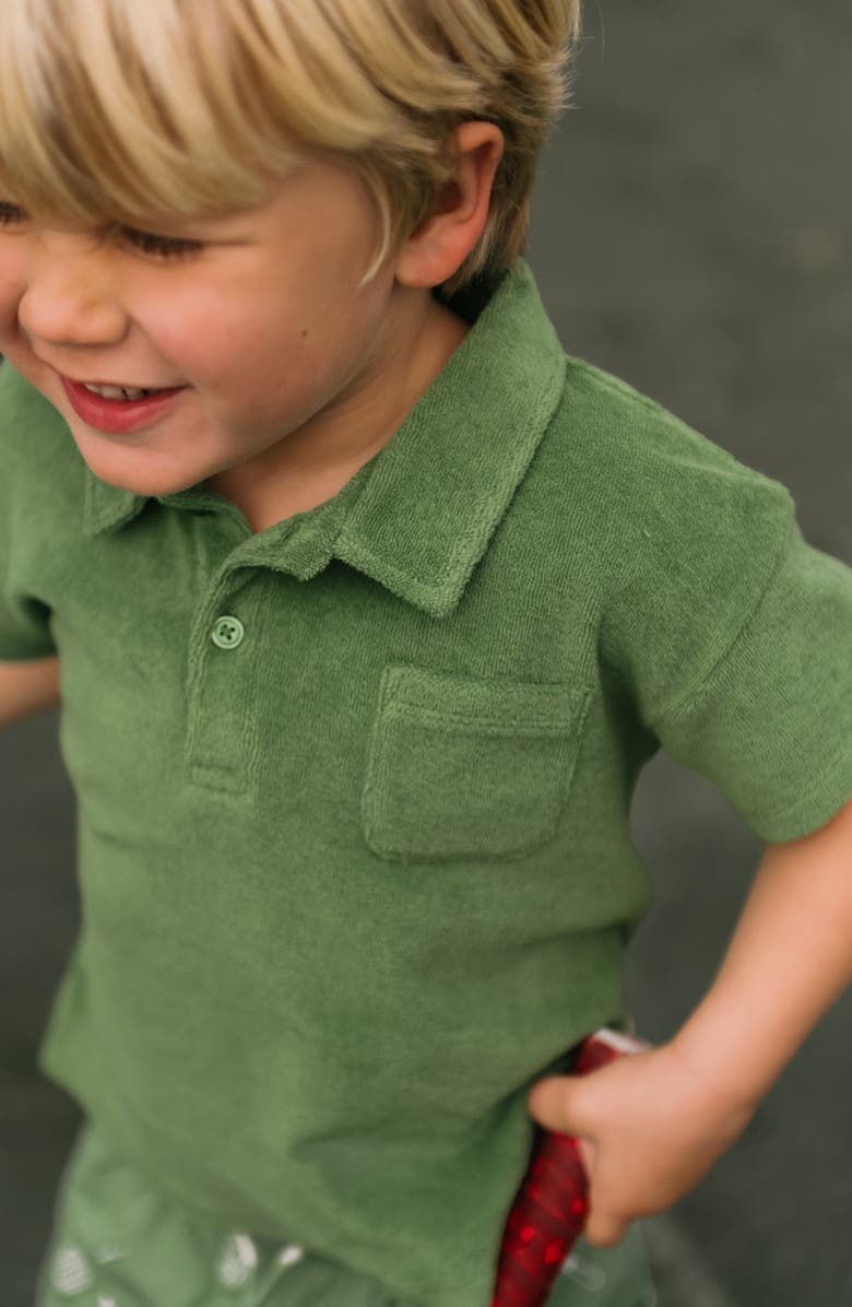 Pehr Kids' Organic Cotton Polo, Alternate, color, Grass