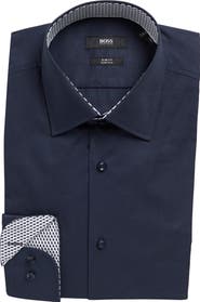 BOSS Hank Kent Long Sleeve Slim Fit Stretch Shirt