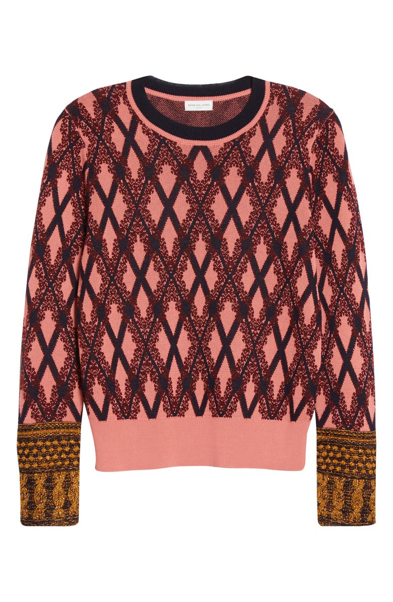 Dries Van Noten Madrid Metallic Merino Wool Blend Sweater, Alternate, color, 
