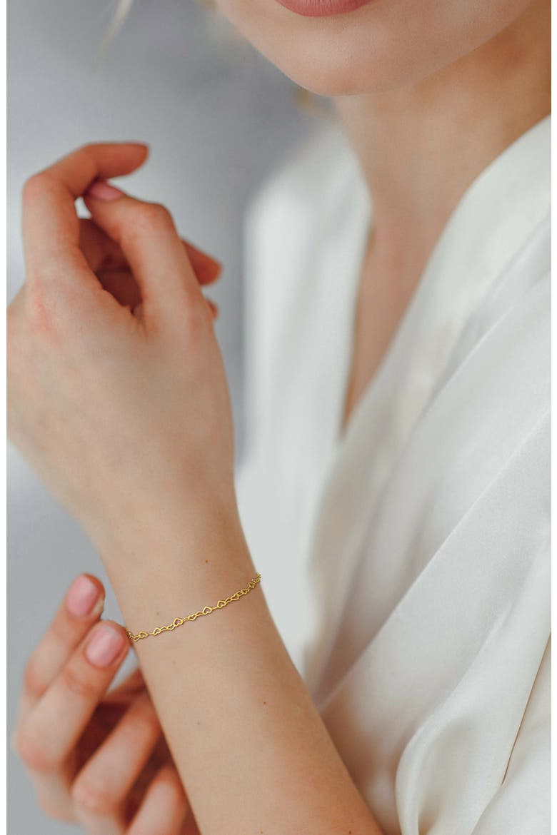 Heart Link Bracelet, Alternate, color, YELLOW