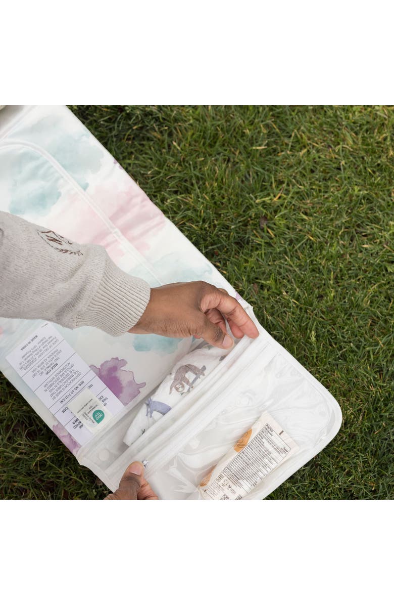 Tiny Twinkle Portable/Foldable Waterproof Diaper Changing Pad with Smart Wipes Pocket, Alternate, color, Cotton Candy