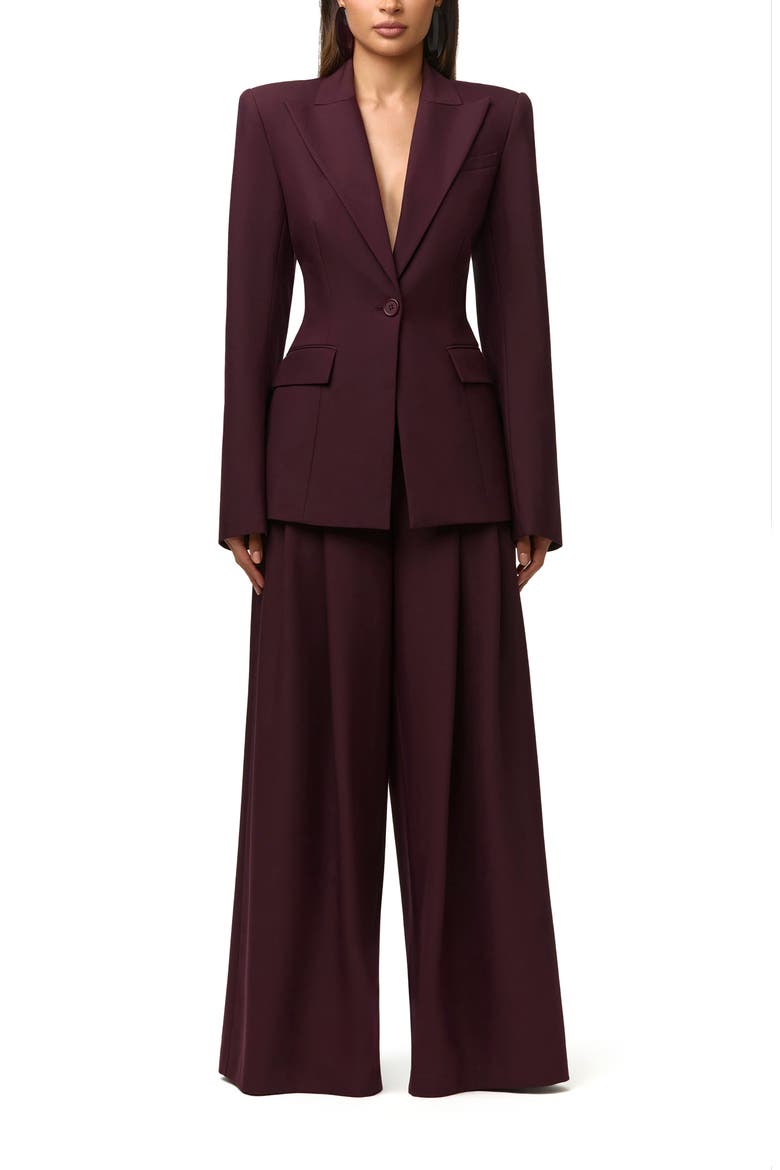 Suiting Oversize Wide Leg Pants, Alternate, color, DARK PLUM
