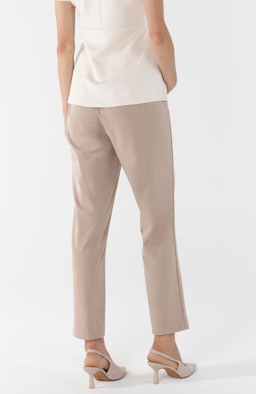 Angel Maternity Donna High Waist Maternity Work Pants In Beige