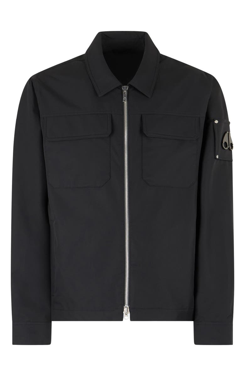 Moose Knuckles Jacques Water Repellent Shirt Jacket, Alternate, color, Black