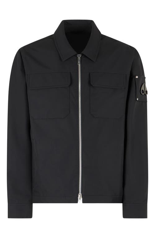 Moose Knuckles Jacques Water Repellent Shirt Jacket In Black