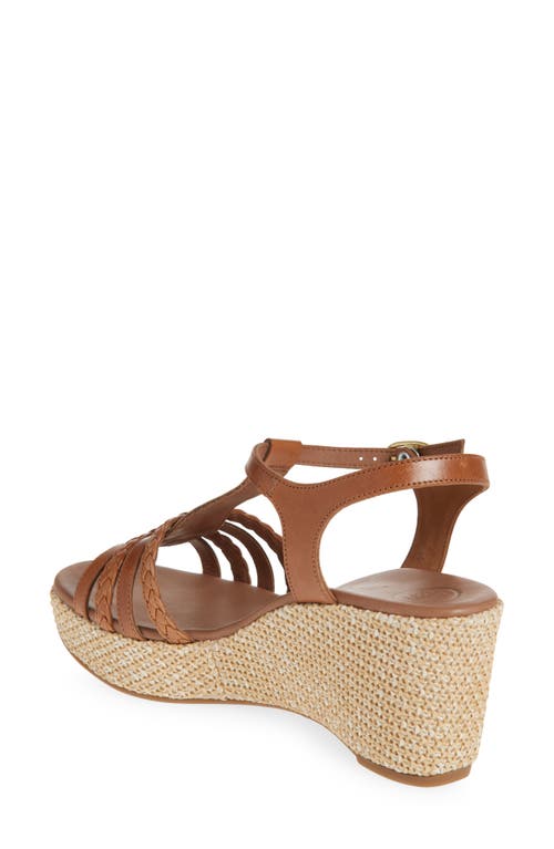 Paul Green Ava Wedge Sandal In Cognac Leather