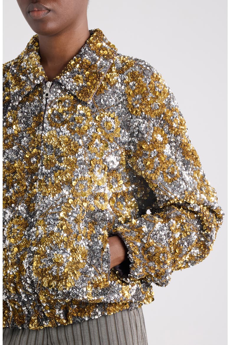 Abstract Sequin Jacket, Alternate, color, SILVER
