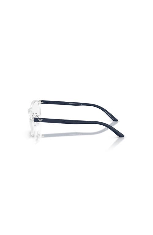 Emporio Armani 49mm Rectangle Optical Glasses In Metallic