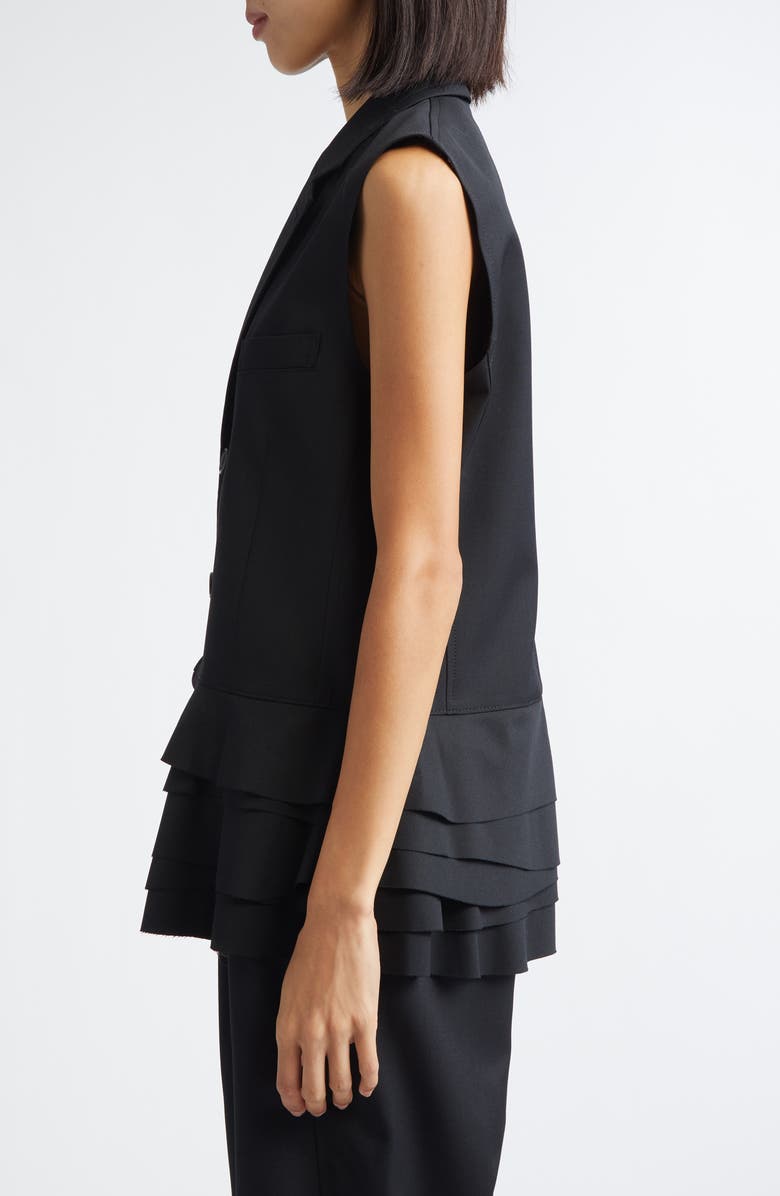 Tao Comme des Garçons Yarn Dyed Gabardine Vest, Alternate, color, Black