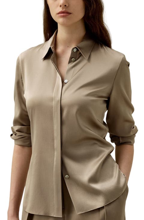 LILYSILK Women's Elegant Silhouette Slim Fit Silk Shirt